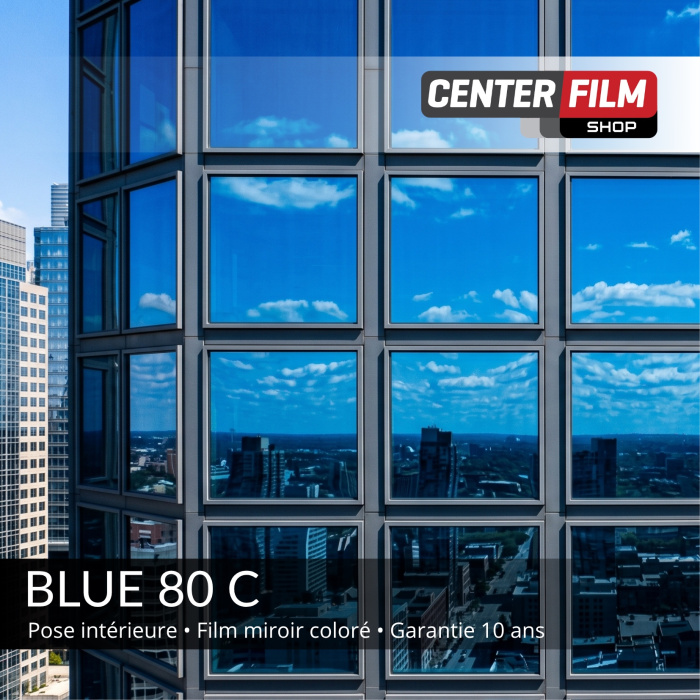BLUE 80 C - Film miroir coloré pour batiment