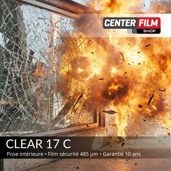 CLEAR 17 C - Film sécurité anti-déflagration pour batiment