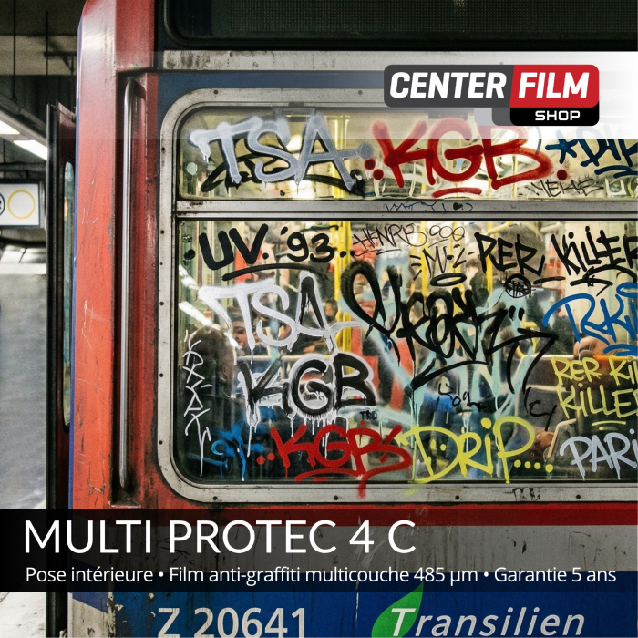 MULTI PROTEC 4 C - Film sécurité anti-graffiti pour train et batiment