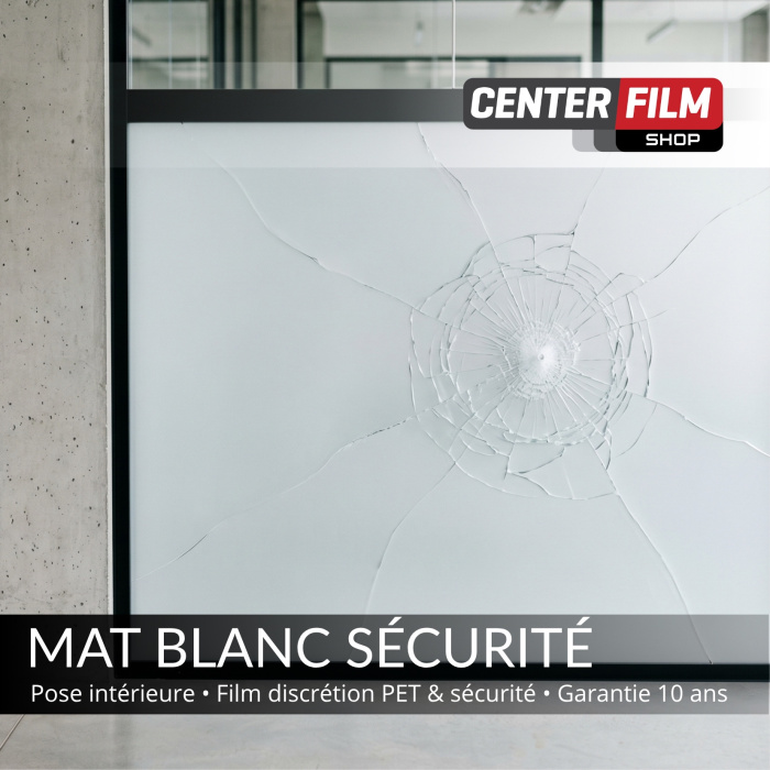MAT BLANC SÉCURITÉ - Film discrétion Mat PET pour… | Center Film