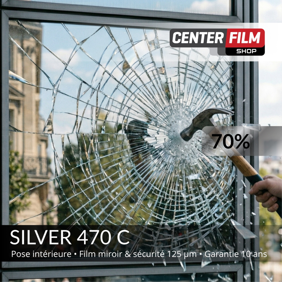 SILVER 470 C - Film miroir & sécurité pour batiment