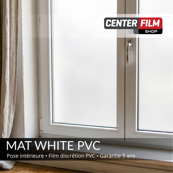MAT WHITE PVC - 50 m - Film discrétion mat PVC… | Center Film