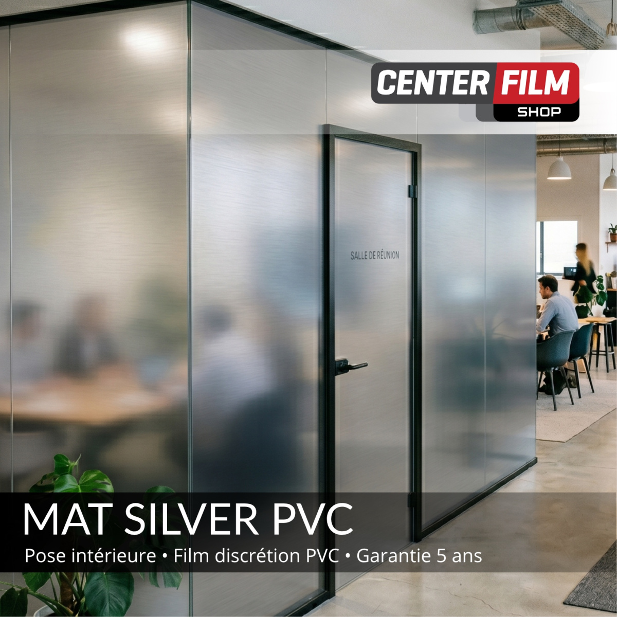 MAT SILVER PVC - 50 m - Film discrétion mat PVC… | Center Film