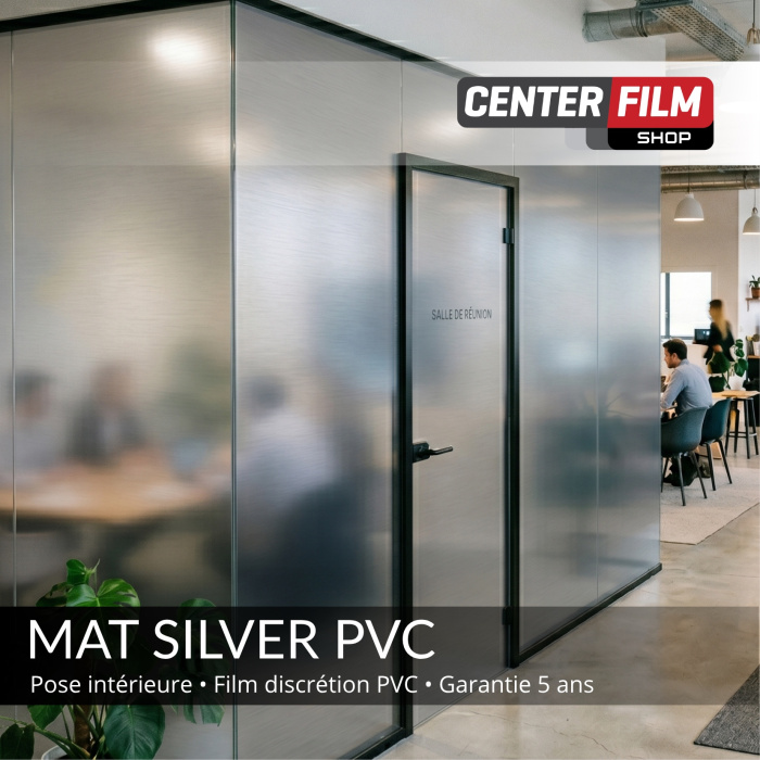 MAT SILVER PVC - 50 m - Film discrétion mat PVC… | Center Film