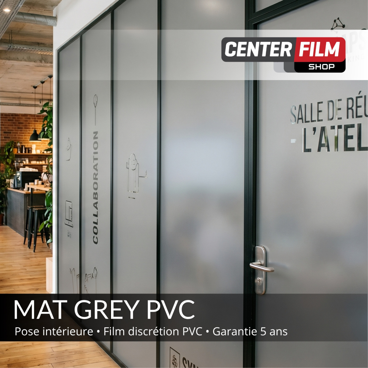 MAT GREY PVC - 50 m - Film discrétion mat PVC pour… | Center Film
