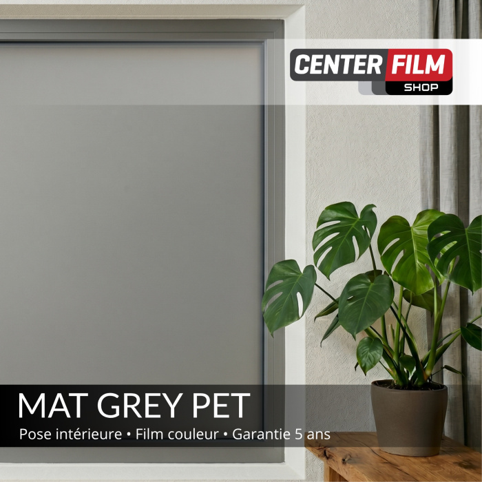 MAT GREY PET - Film couleur mat PET pour batiment | Center Film