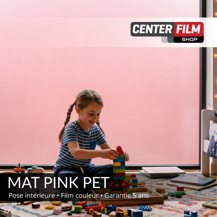 MAT PINK PET - Film couleur mat PET pour batiment | Center Film