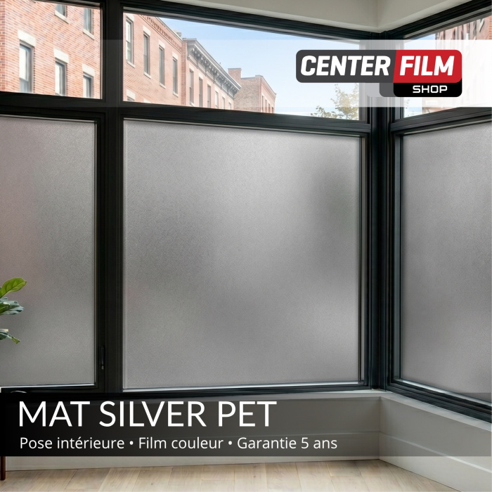 MAT SILVER PET - Film couleur mat PET pour batiment | Center Film